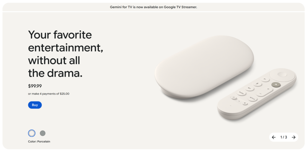 Google TV streaming device