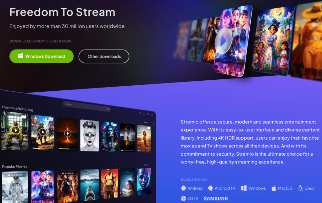Stremio download for windows, mac, or linux